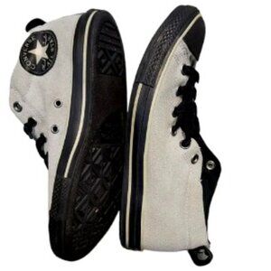 EUC CTAS Converse Street Mid 11 640494F Drizzle/Black (Jr. 4) KICKS